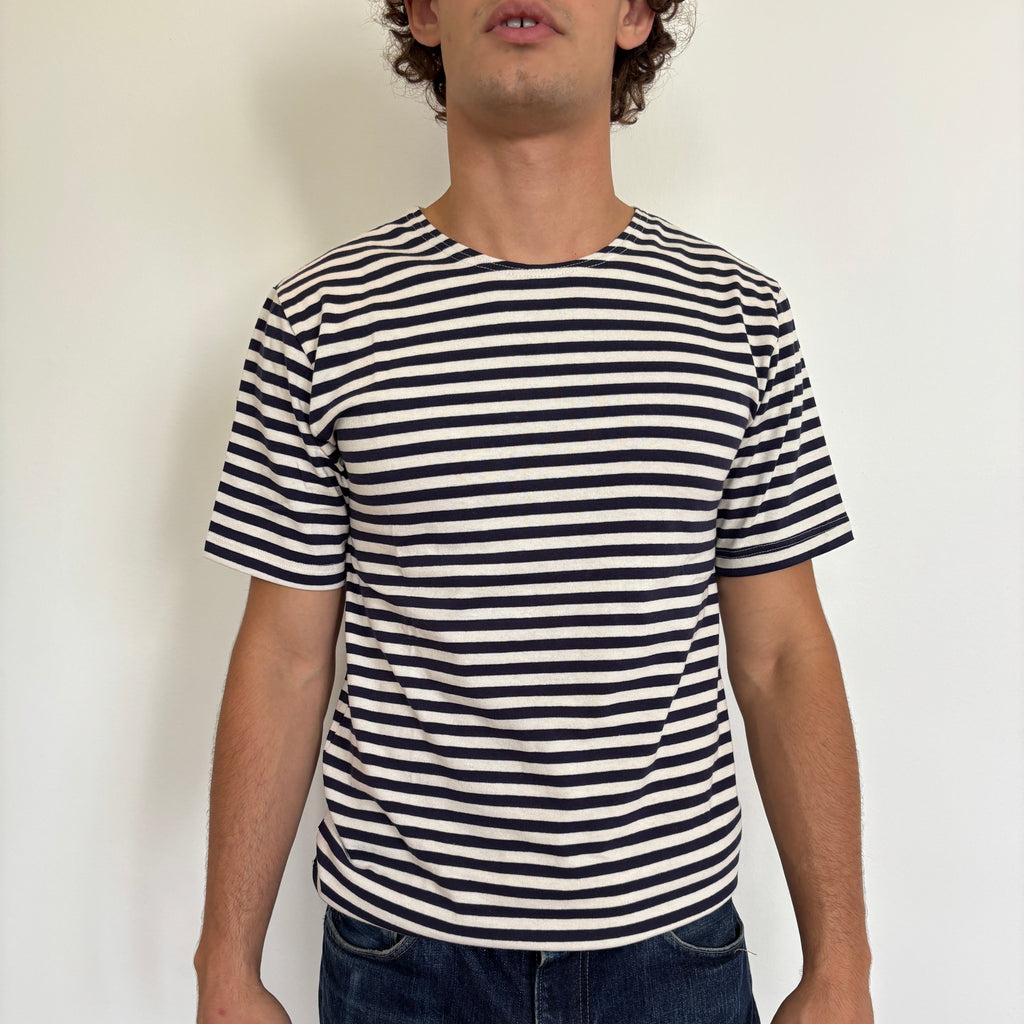 Navy/White Striped Telnyashka  - Short Sleeve