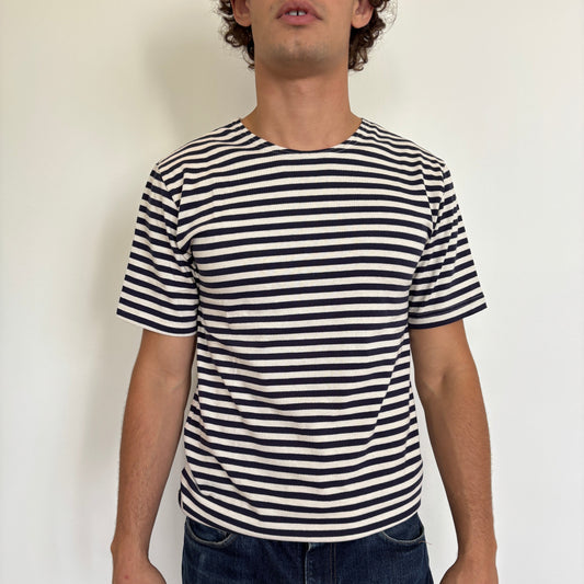 Navy/White Striped Telnyashka  - Short Sleeve
