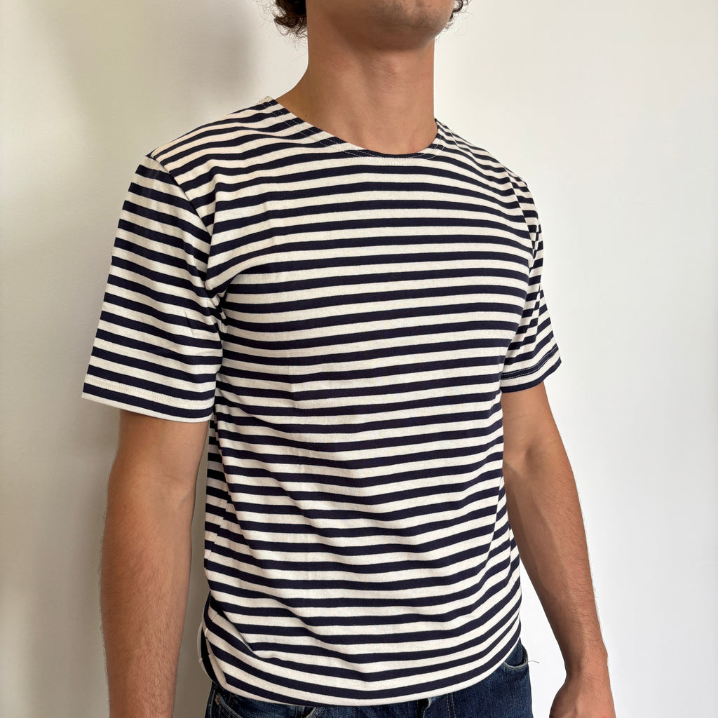 Navy/White Striped Telnyashka  - Short Sleeve