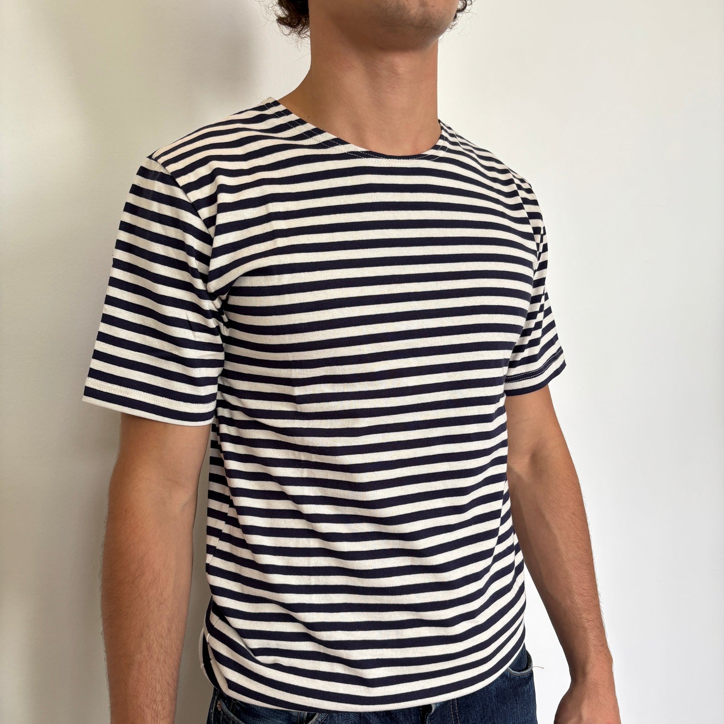 Navy/White Striped Telnyashka  - Short Sleeve