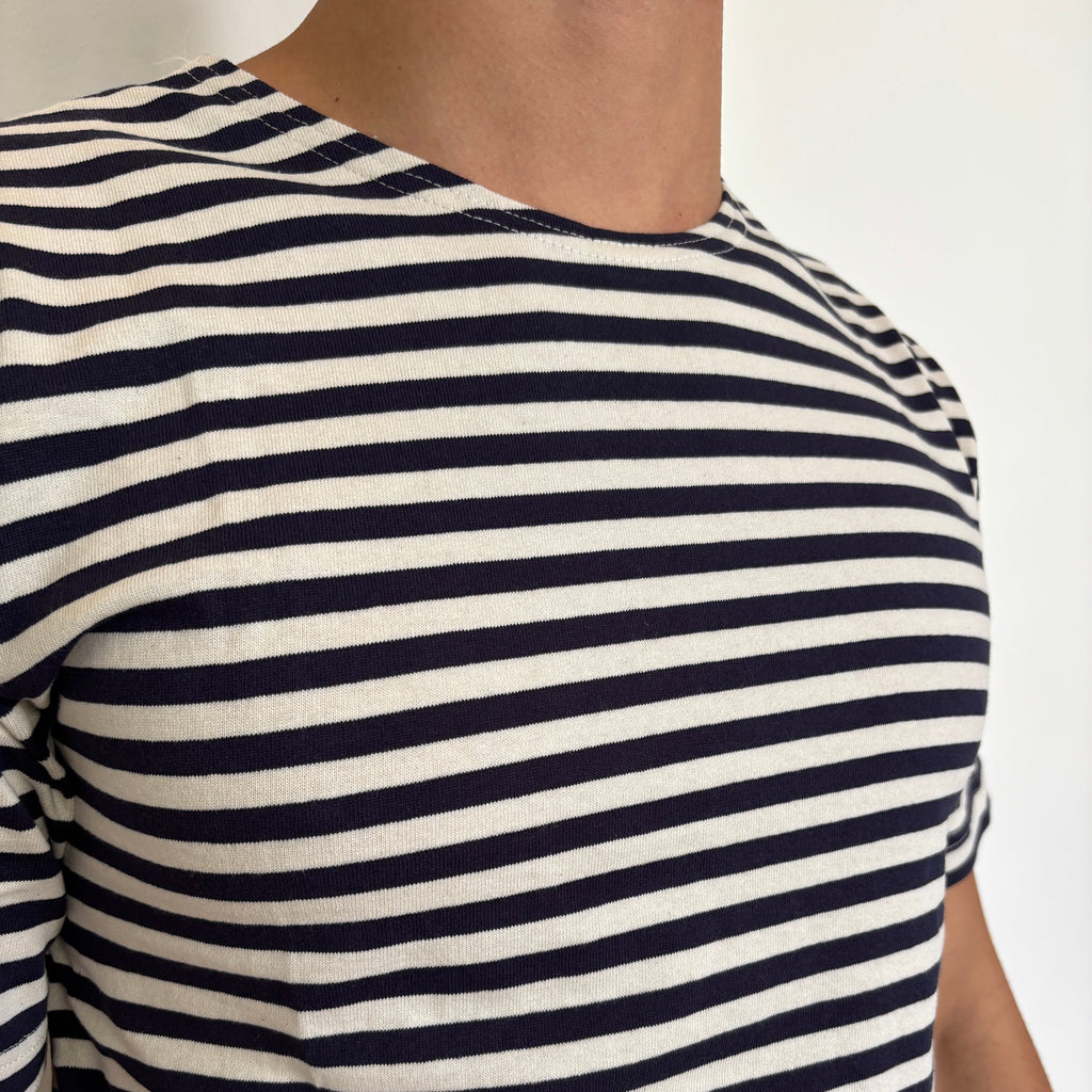 Navy/White Striped Telnyashka  - Short Sleeve
