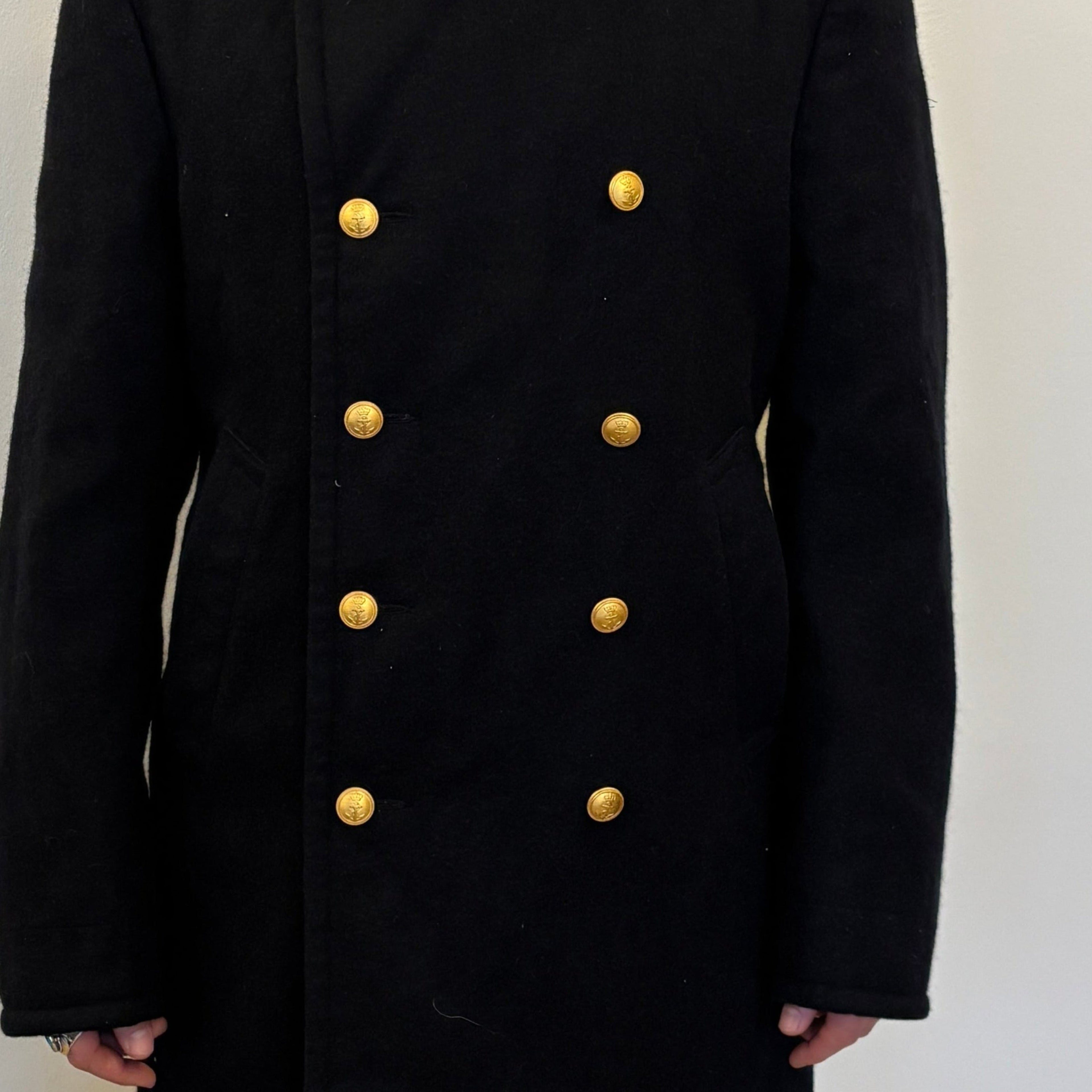 80's Danish Navy Wool Coat
