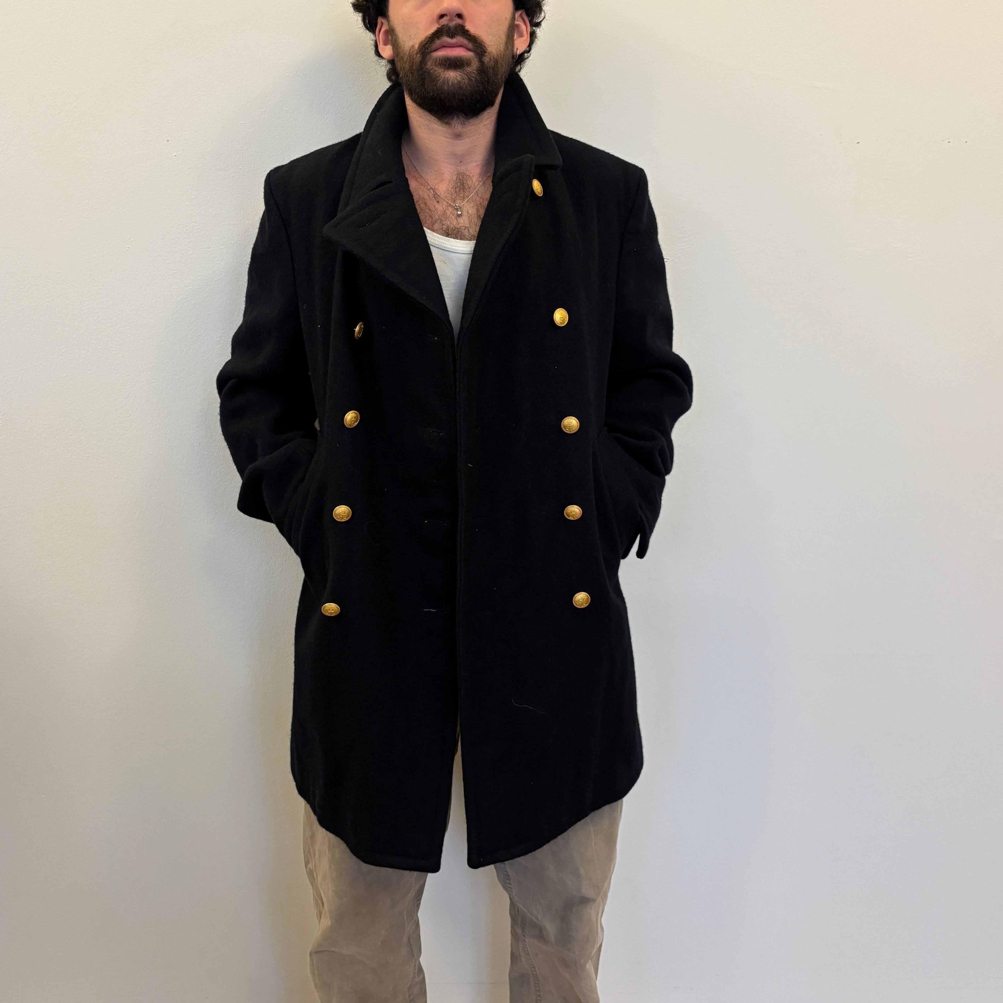 80's Danish Navy Wool Coat