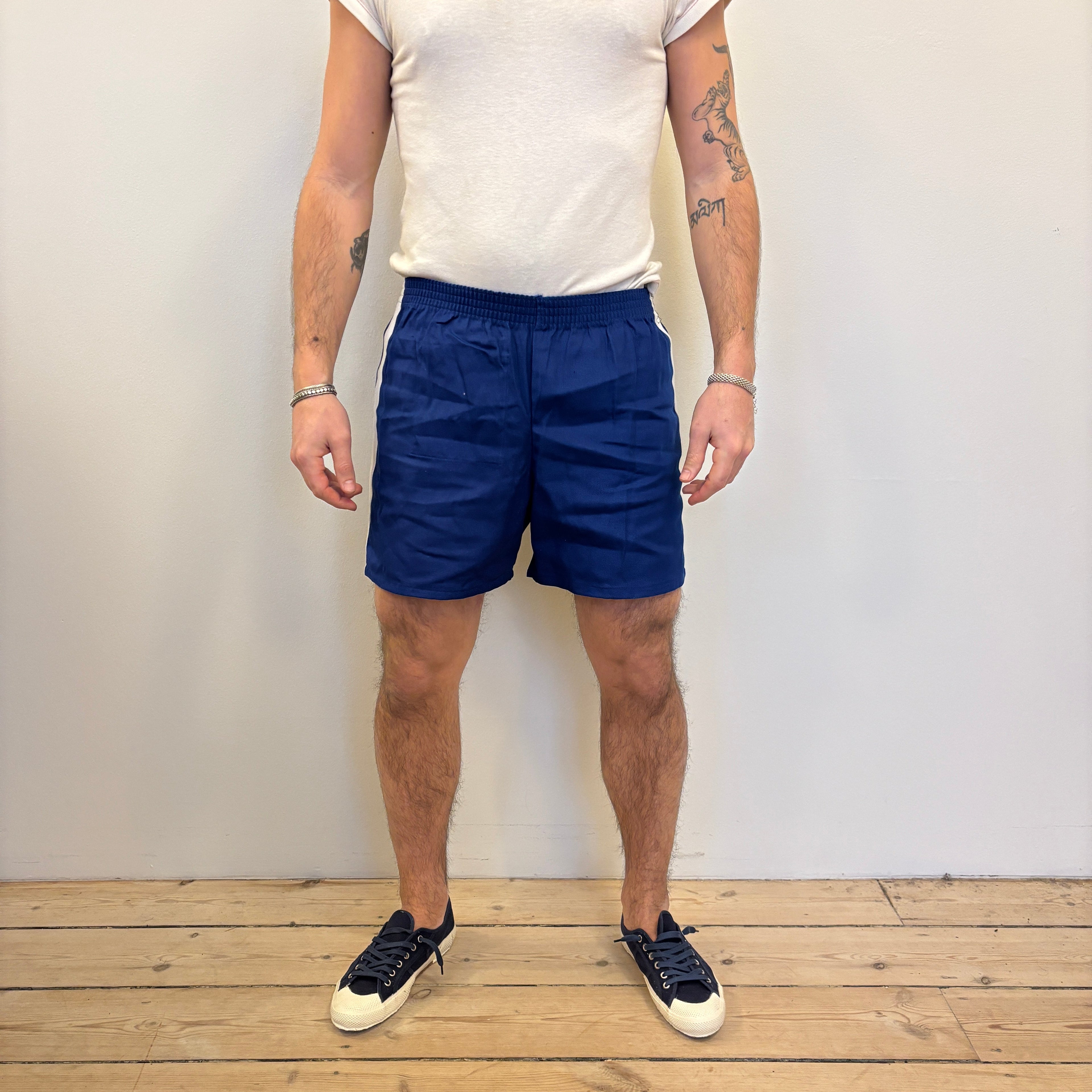 70's Danish Sport Shorts Blue / White