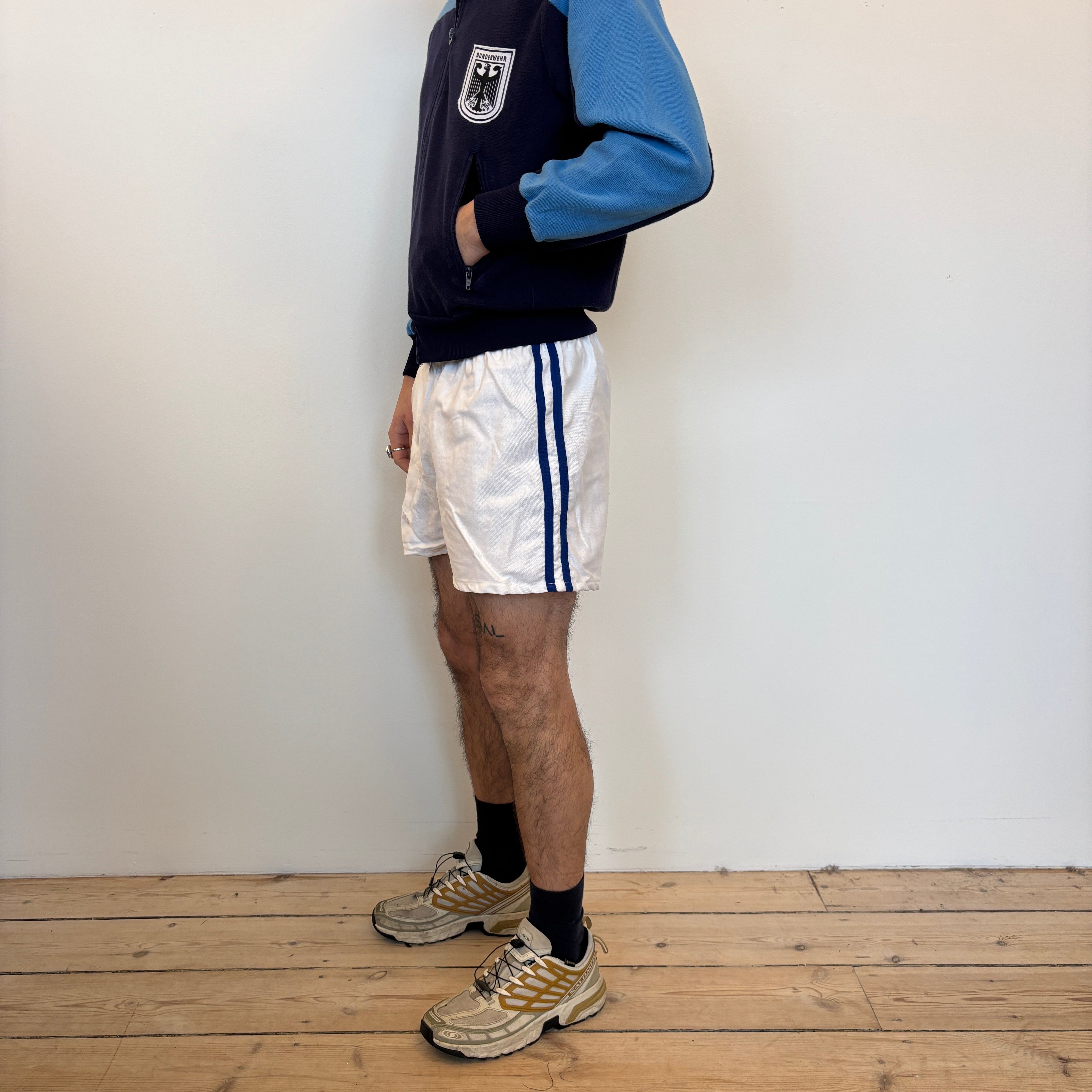 70's Danish Sports Shorts White / Blue