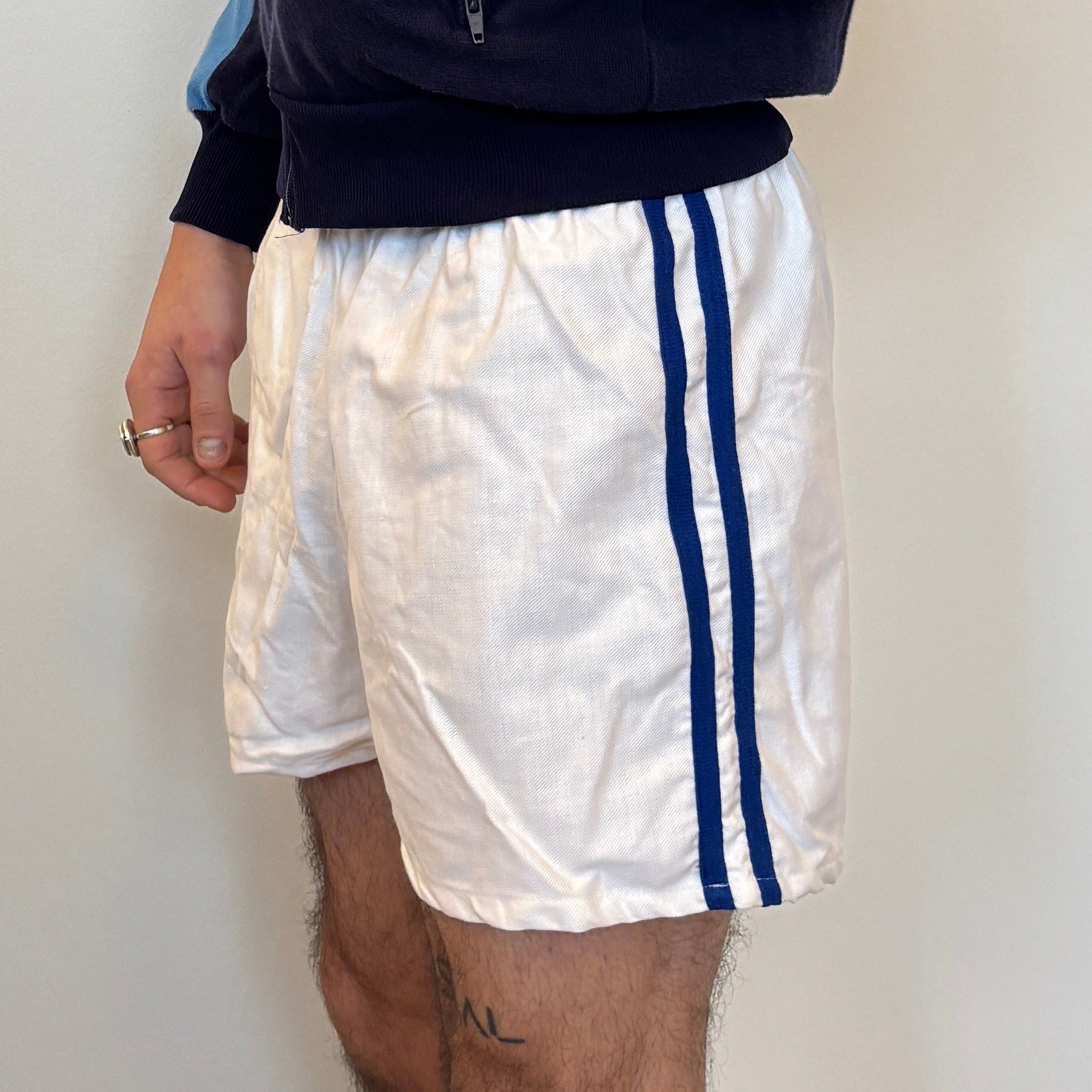 70's Danish Sports Shorts White / Blue