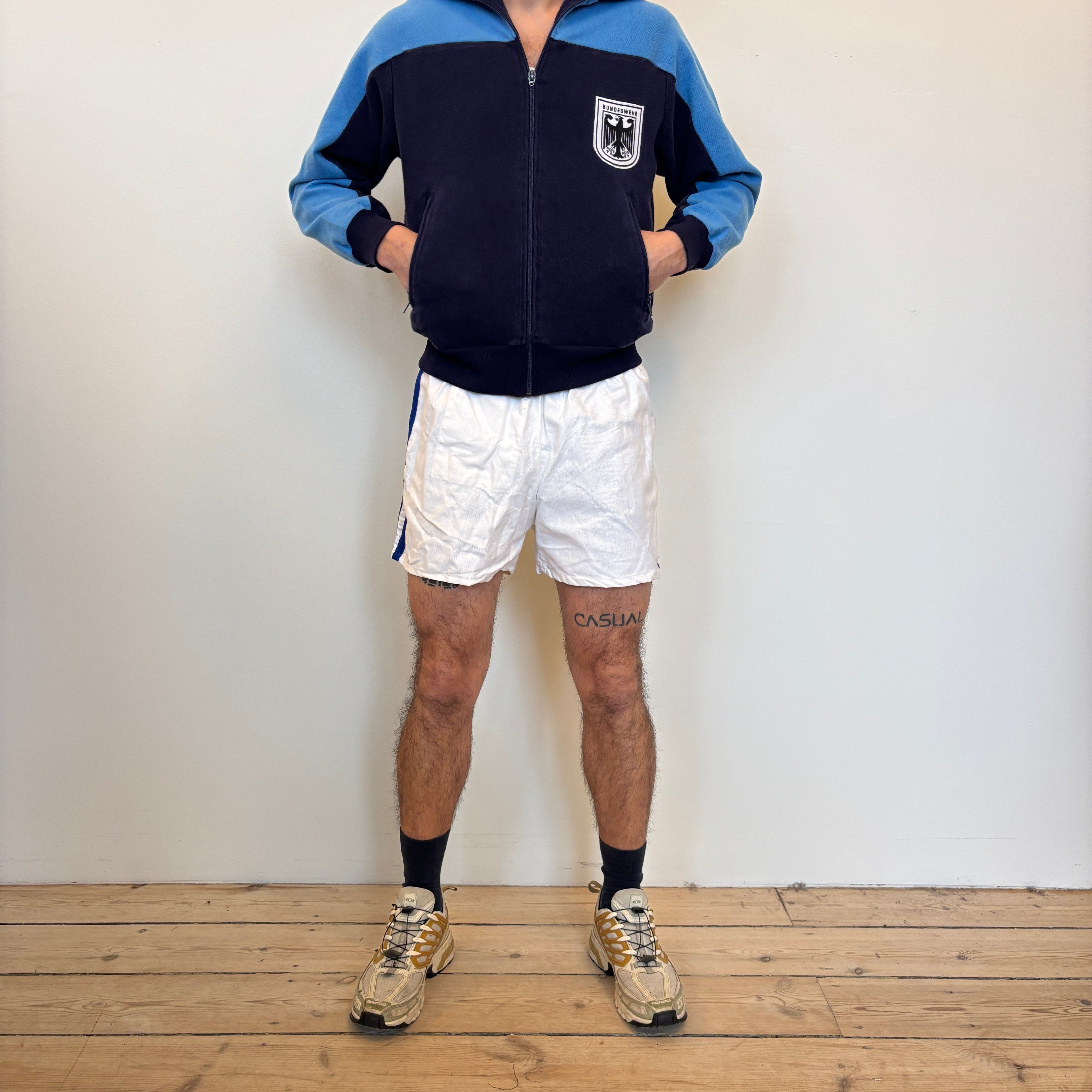 70's Danish Sports Shorts White / Blue