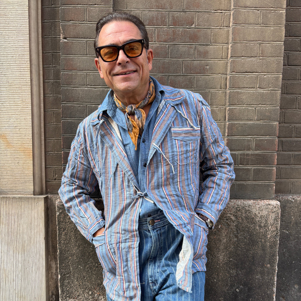 50's Bulgarian Army Striped Pyjamas Top