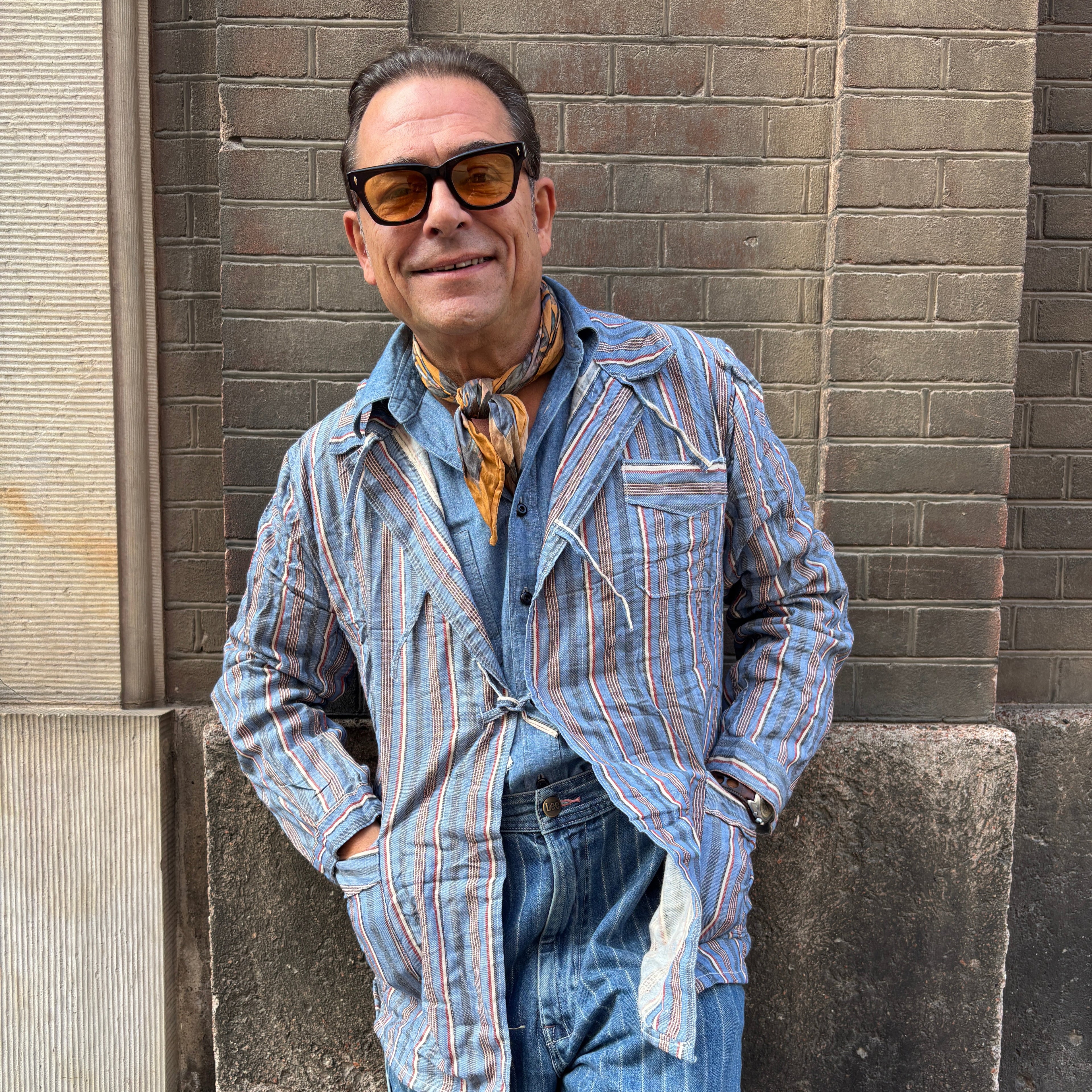 50's Bulgarian Army Striped Pyjamas Top