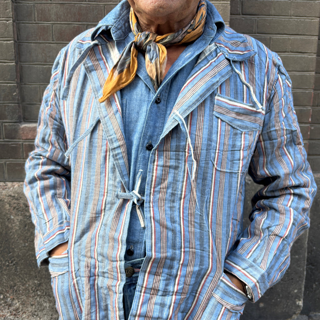 50's Bulgarian Army Striped Pyjamas Top