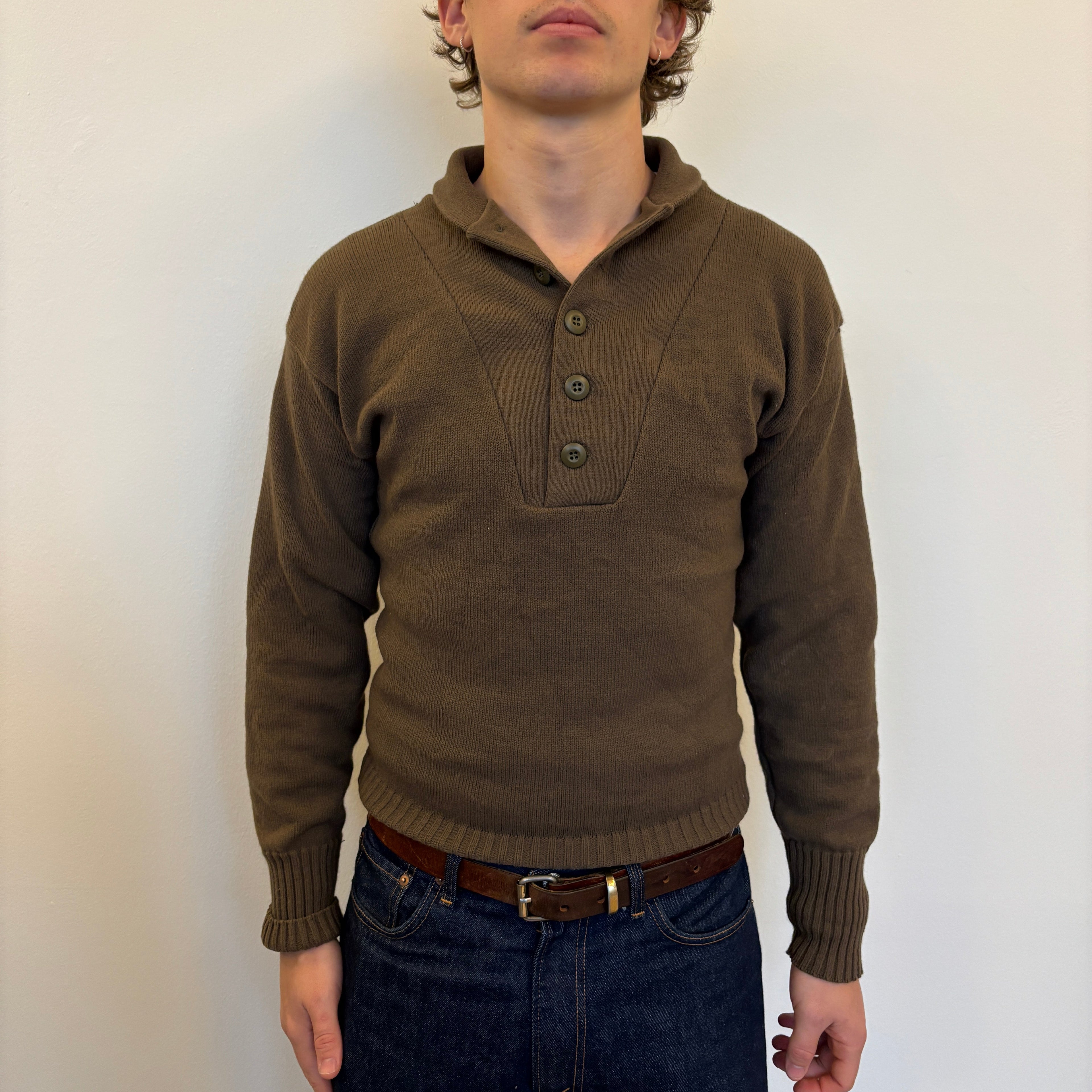 80's US Army 5 Button Acrylic Knit