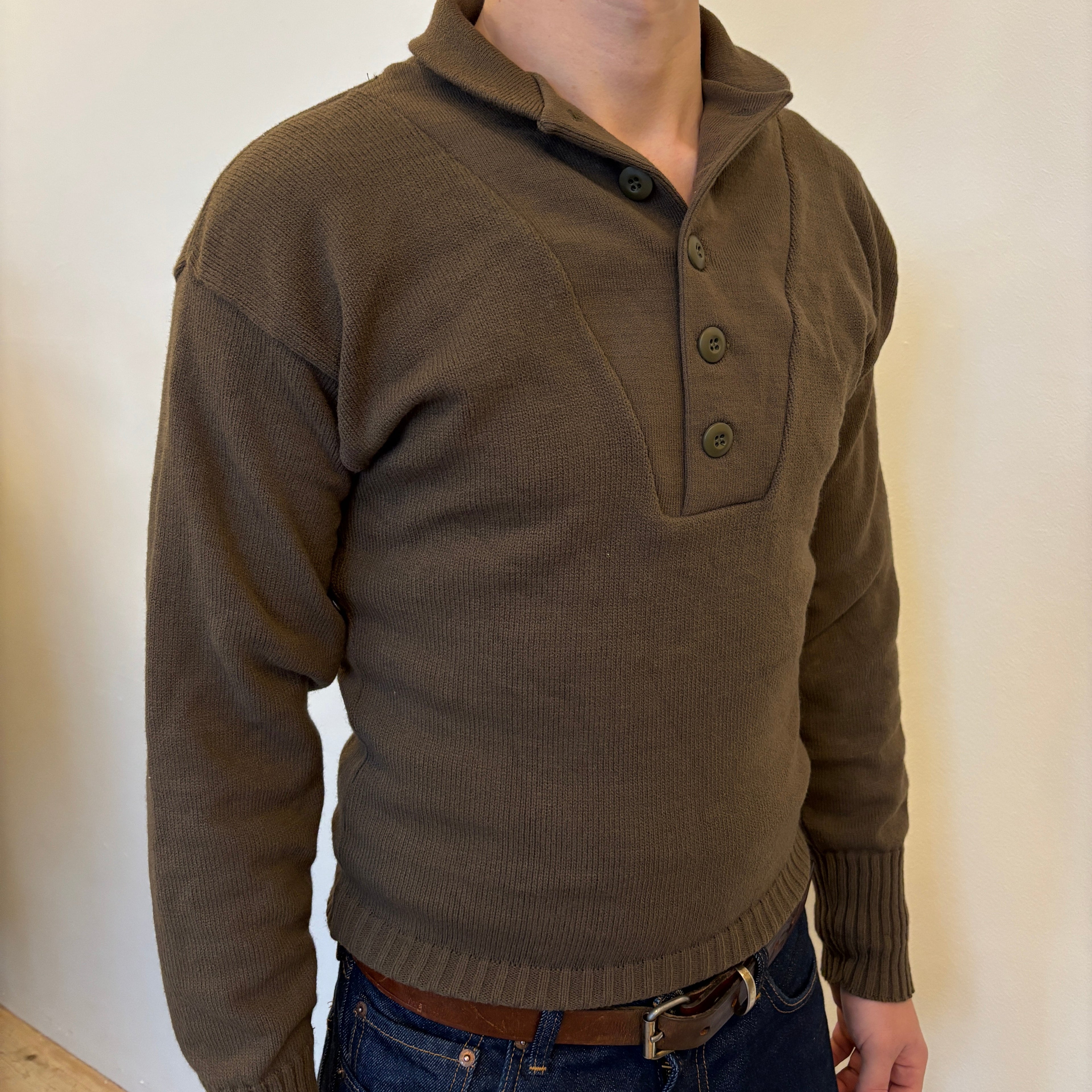 80's US Army 5 Button Acrylic Knit