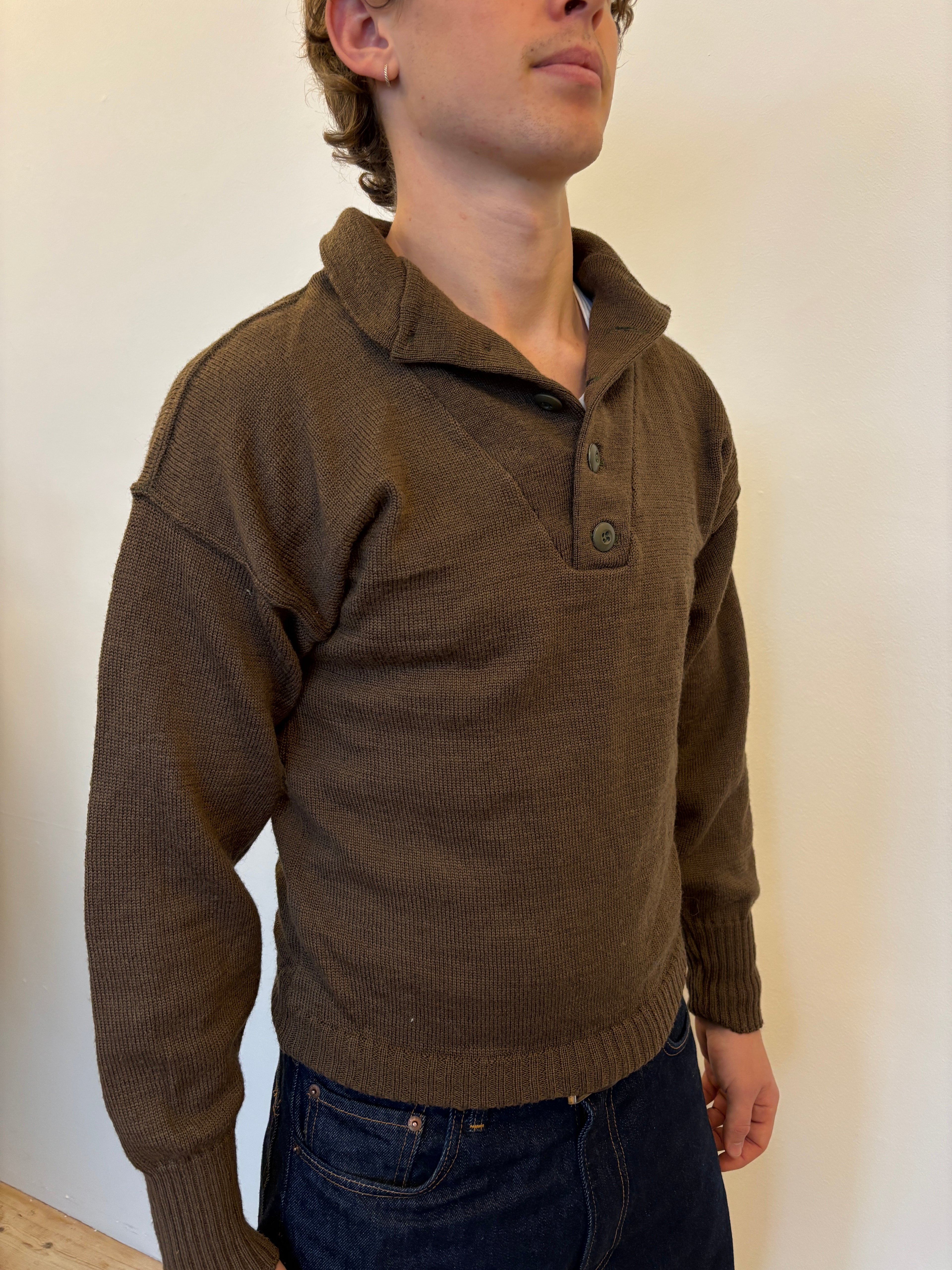 80's US Army 5 Button Wool Knit