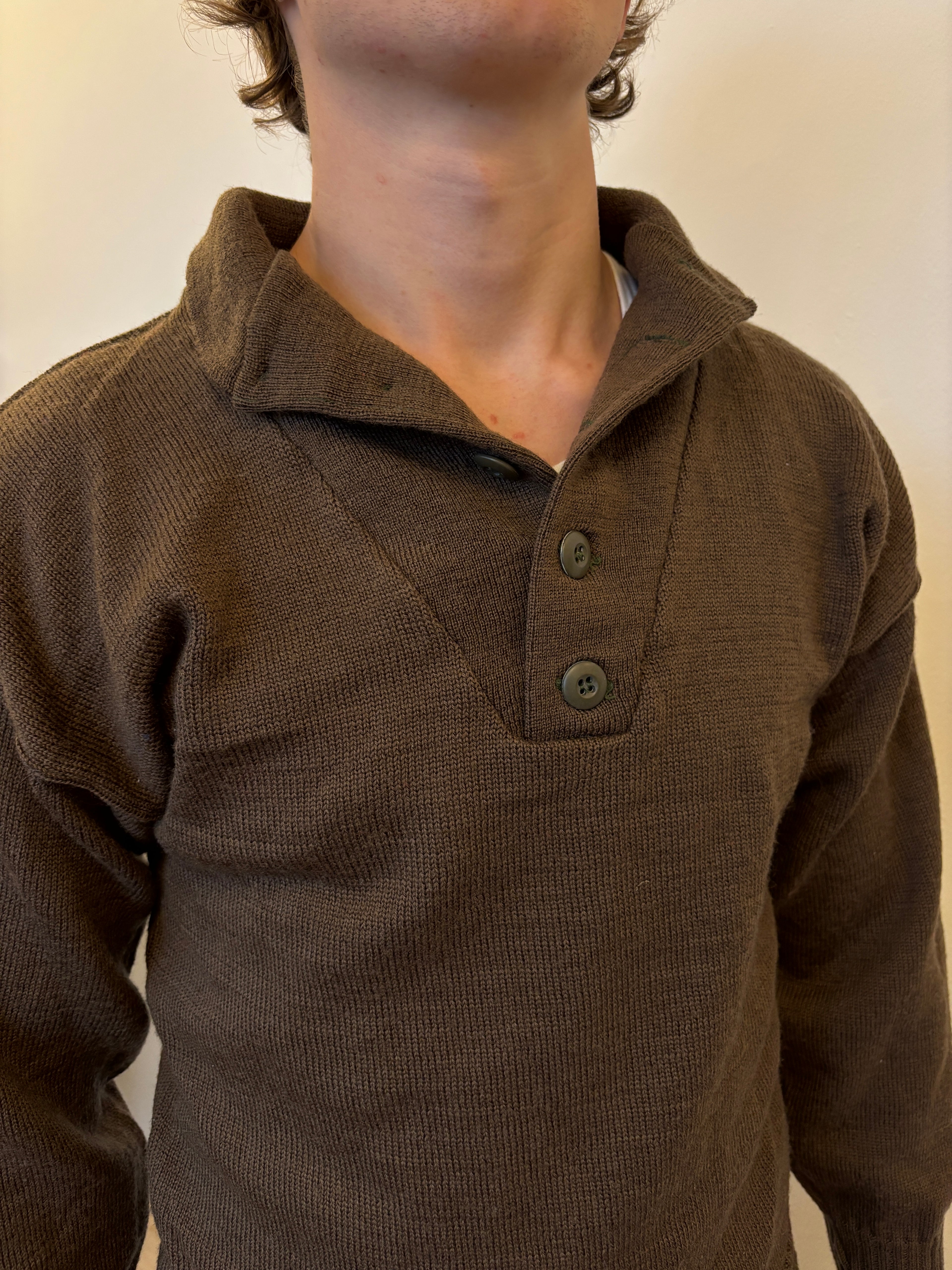 80's US Army 5 Button Wool Knit