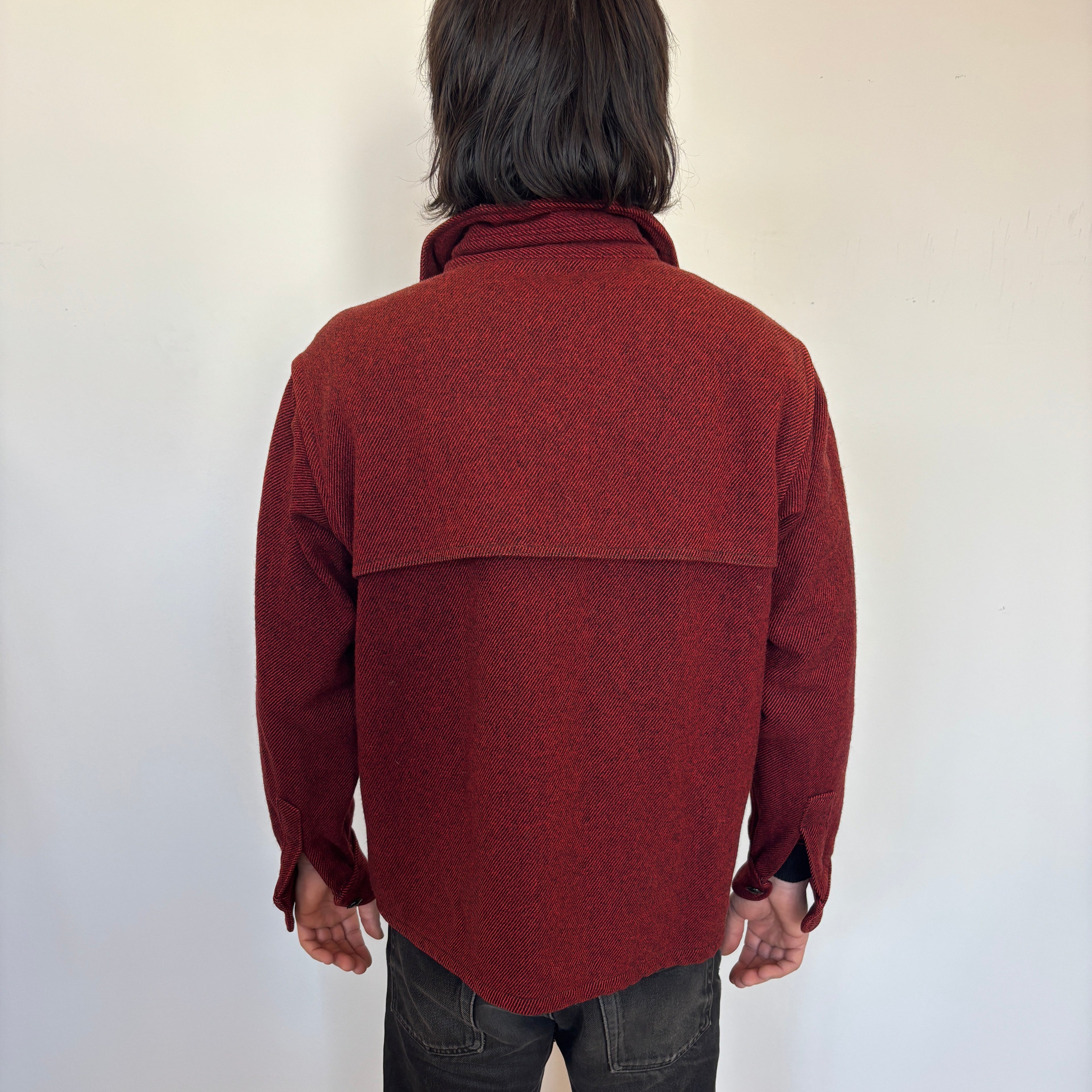 70s Woolrich Deep Red Wool Overshirt