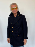 80's Danish Navy Wool Coat