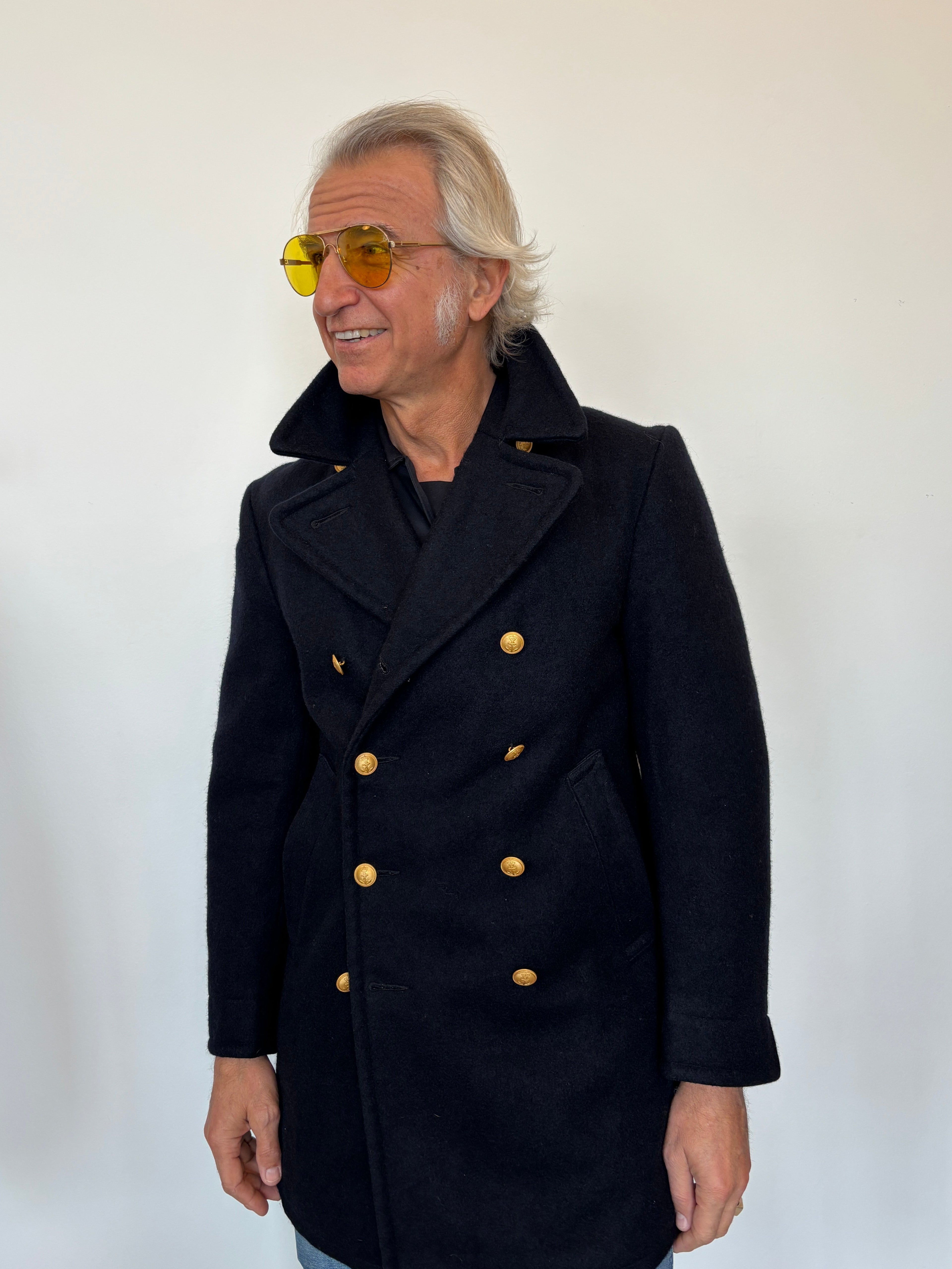 80's Danish Navy Wool Coat