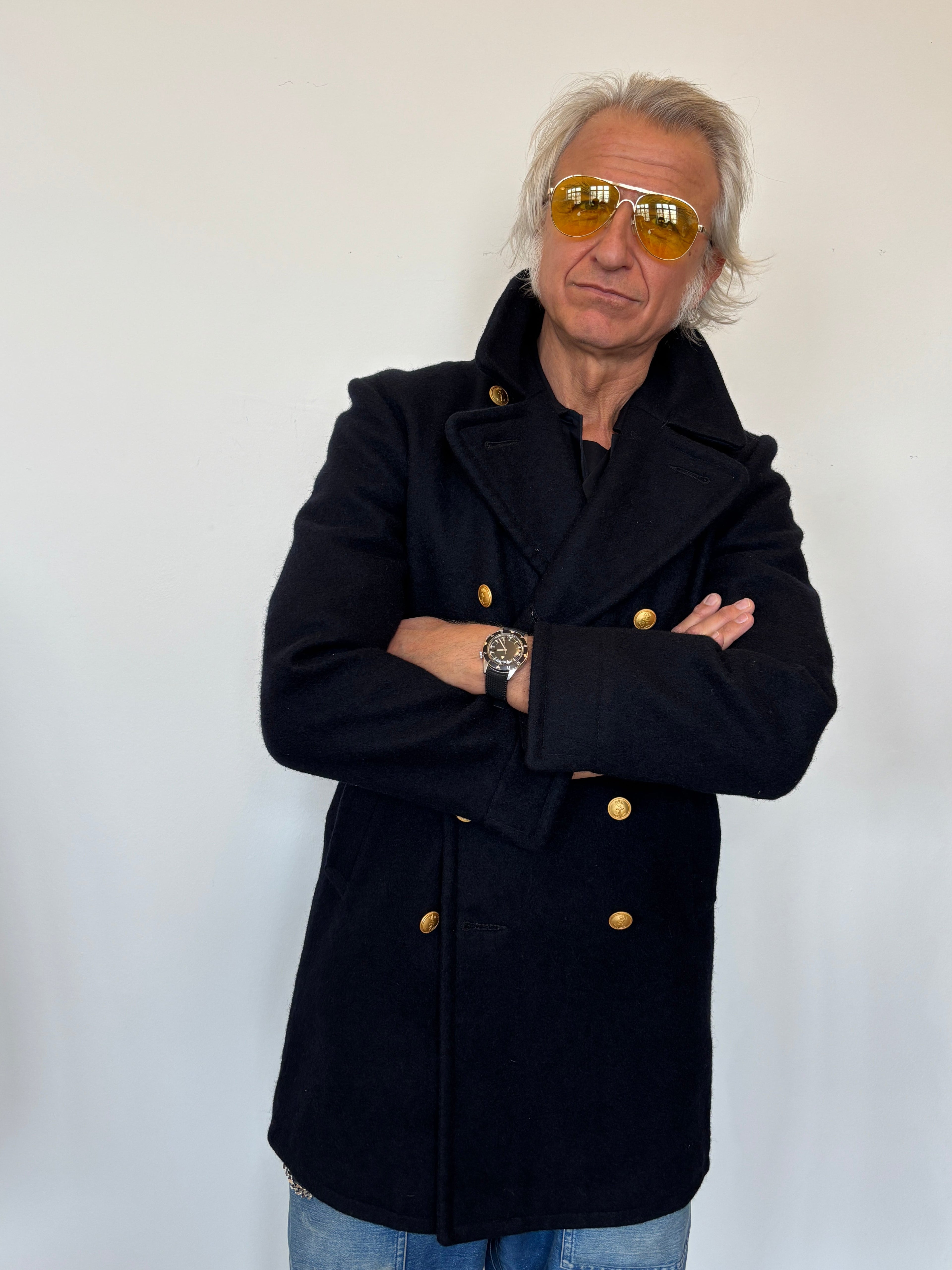 80's Danish Navy Wool Coat