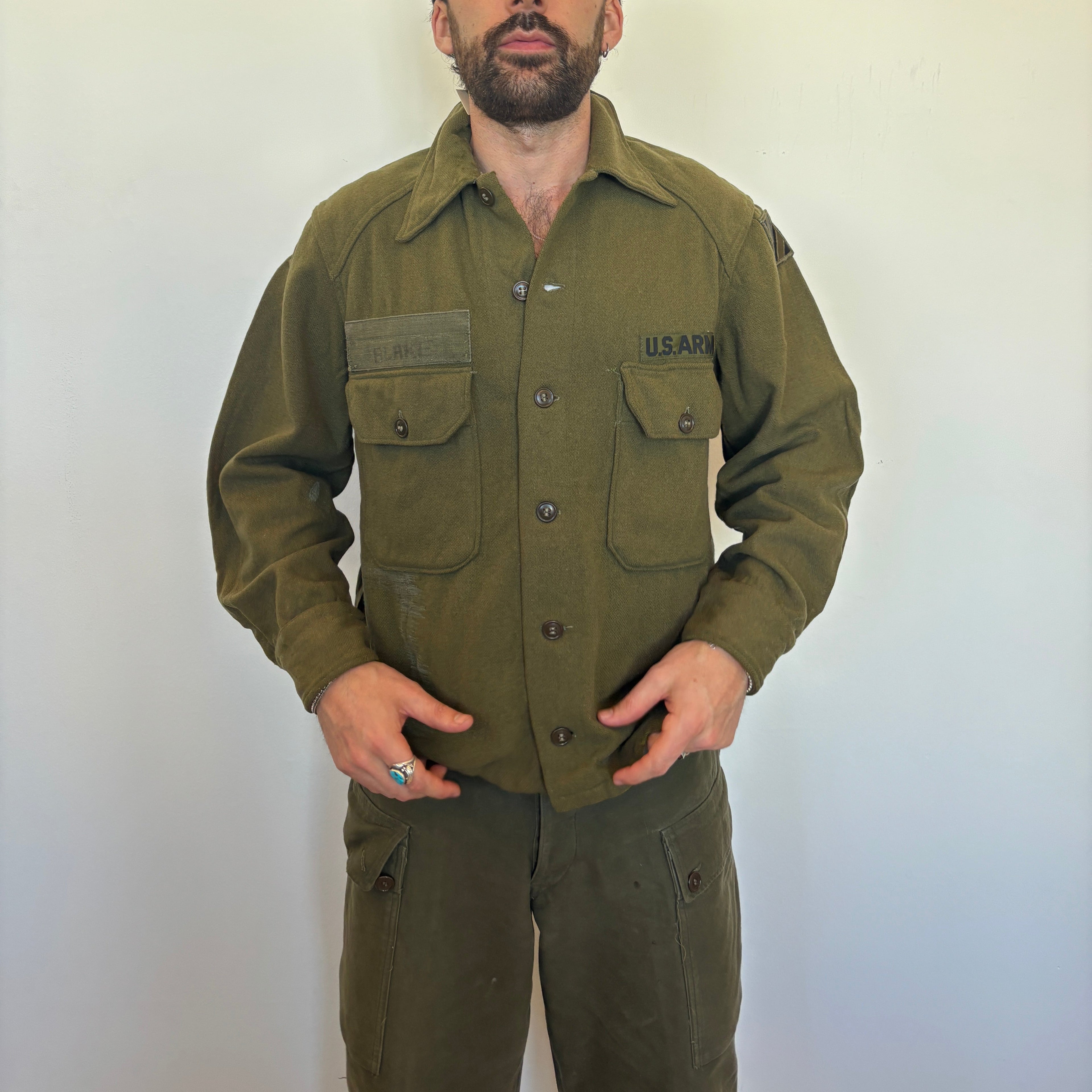 70's US Army OG108 Wool Shirt