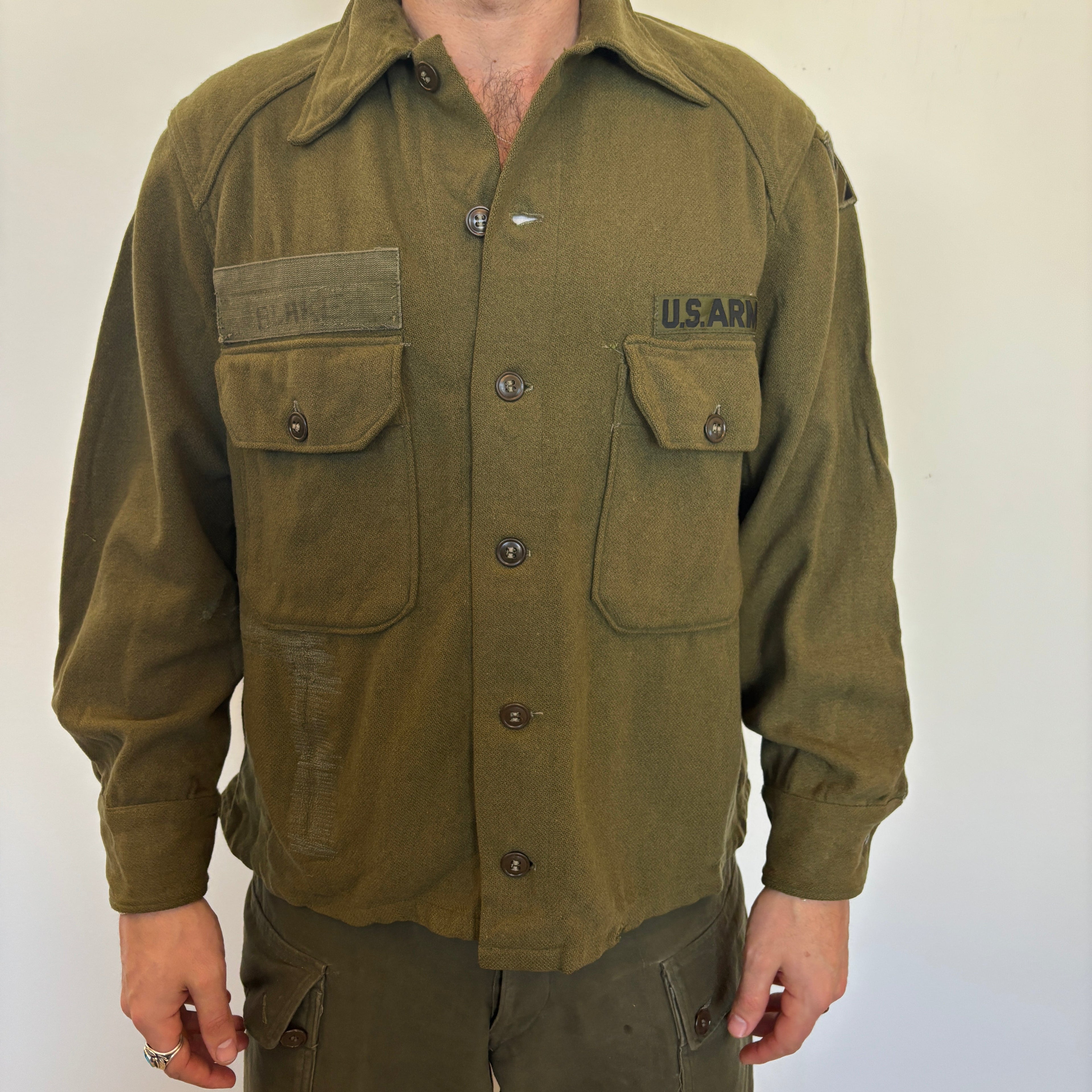 70's US Army OG108 Wool Shirt